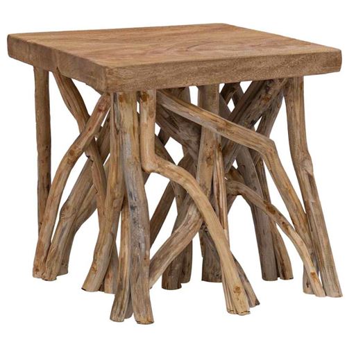 vidaXL Table basse en rondin 40x40x40 cm Bois solide