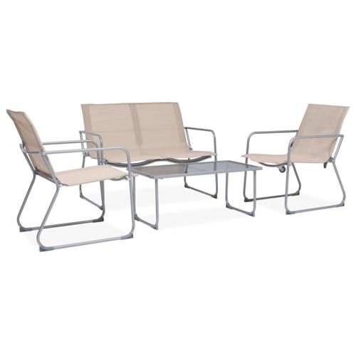 Vidaxl Salon De Jardin 4 Pcs - Crème - Image 3