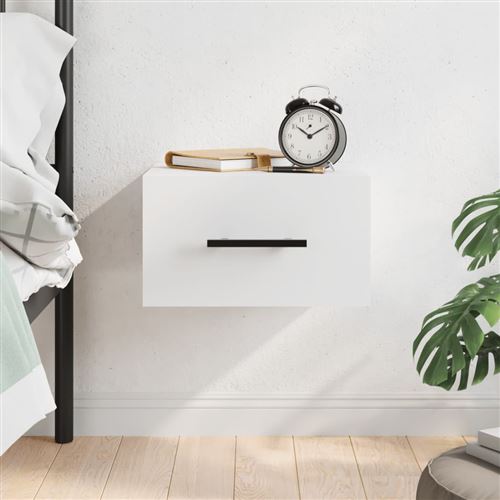 VIDAXL - Table de Chevet Murale - Table de Nuit Suspendue - Moderne - Blanc - Image 2
