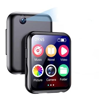 LINFE Lecteur MP3/MP4, Bluetooth 5.4 avec caméra HD 720P, écran LCD prenant en charge la prise de photos et de vidéos Noir-Pas de carte mémoire - 1