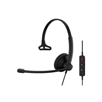 EPOS IMPACT 100 Series - Micro-casque - sur-oreille - filaire - USB-A, USB-C - noir - Certifié pour Microsoft Teams - 1