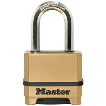 MASTER LOCK Cadenas Haute Sécurité [Combinaison] [Zinc] [Anse L] [Extérieur] M175EURDLF - Idéal pour les espaces de rangement, les remises, les garages, les remorques - 1