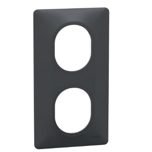 Non Communiqué Anthracite Schneider Electric - Plaque Finition 2 Postes Verticale 71 Mm - Ovalis - Schneider