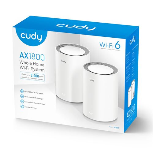 Cudy AX1800 Dual-Band (2,4 GHz/5 GHz) Wi-Fi 6 (802.11ax) Weiß 1 Intern