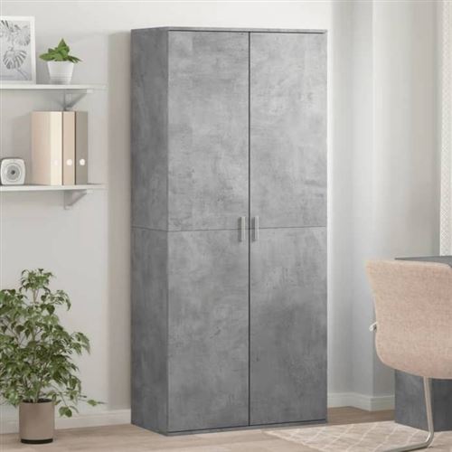 vidaXL Armoire à chaussures Gris béton 80x39x178 cm Aggloméré, rangement de chaussures, armoire de rangement de chaussures, 3276675