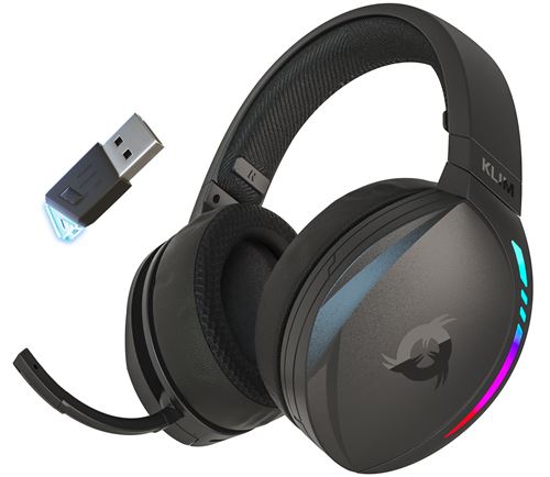 KLIM Panther - Casque Gamer sans fil pour PS4 PS5 Switch PC + Faible latence + Casque Gaming Bluetooth 3D Surround + RGB + Batterie de 35h + Mousse à mémoire de forme + Casque PS5