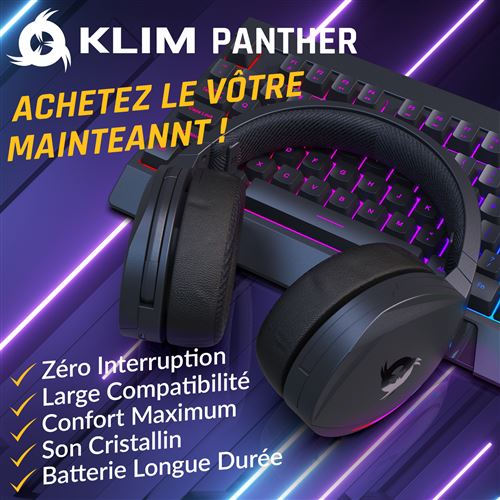KLIM Panther - Casque Gamer sans fil pour PS4 PS5 Switch PC + Faible  latence + Casque Gaming Bluetooth 3D Surround + RGB + Batterie de 35h +  Mousse à mémoire de