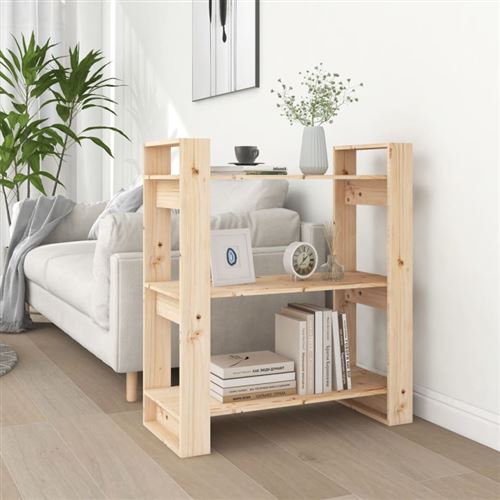 Vidaxl Boekenkast/Kamerscherm 80X35x91 Cm Massief Grenenhout813899 - Image 3