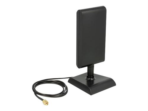 Delock WLAN RP-SMA - Antenne - Wi-Fi, Bluetooth - 6 dBi (pour 2,4 GHz - 2,5 GHz), 9 dBi (pour 5,15 - 5,875 GHz) - directionnel - noir