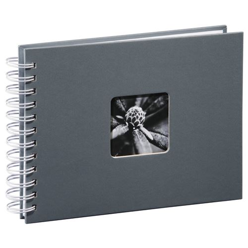 Album à spirale Fine Art, 24 x 17 cm, 50 pages blanches, gris