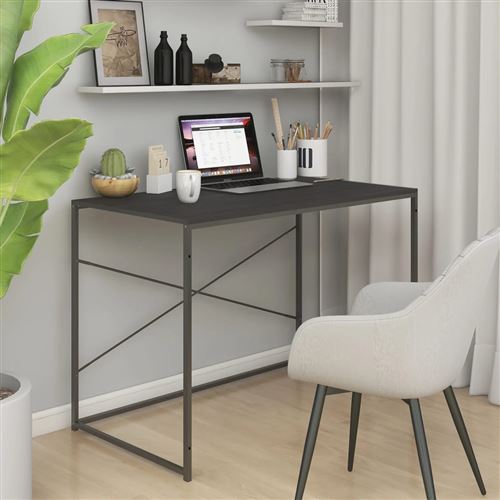 Vidaxl Noir Bureau D'ordinateur 110X60x70 Cm Aggloméré - Image 2