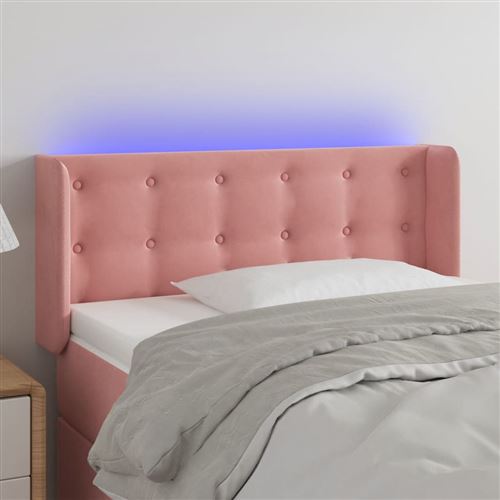 vidaXL Tête de lit à LED Rose 83x16x78/88 cm Velours 3123705