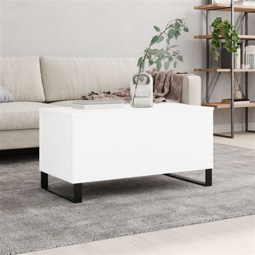 VIDAXL - Table basse - Plateau relevable - Blanc - 90x44,5x45 cm - Image 2