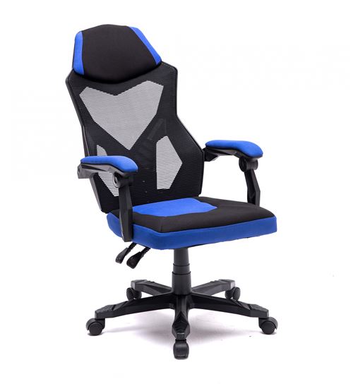 Chaise de bureau Fresno - chaise de jeu - bleu noir