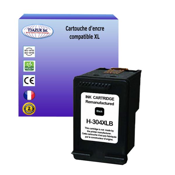 2 Cartouches Encre Noire 304 XL Compatibles HP Envy 5030 - Haute Capacité - Non OEM