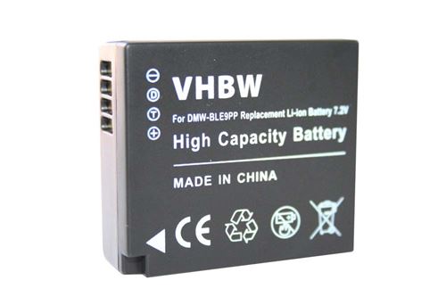 vhbw Batterie compatible avec Panasonic Lumix DC-G110, DC-TZ91, DMC-GF3, DMC-GF3C, DMC-GF3K appareil photo reflex (750mAh, 7,2V, Li-ion)