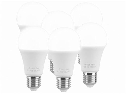 Luminea : 6 ampoules LED E27 blanc lumière du jour - 11 W