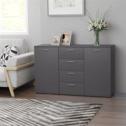 vidaXL Buffet Gris 120x35,5x75 cm Aggloméré