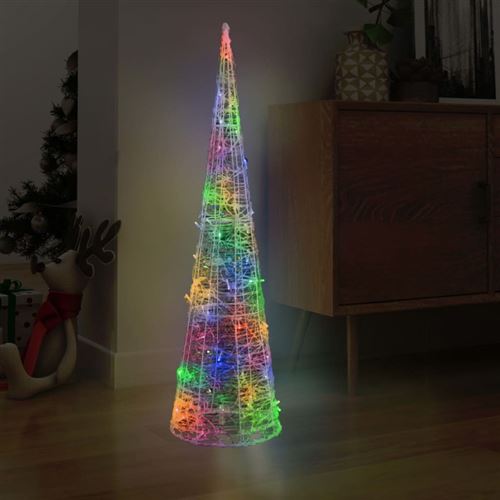 vidaXL Cône lumineux décoratif pyramide à LED Acrylique Coloré 120 cm