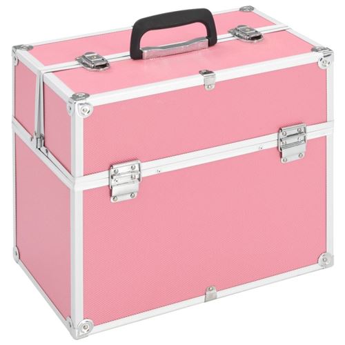 Mallette à maquillage 37x24x35 cm Rose Aluminium