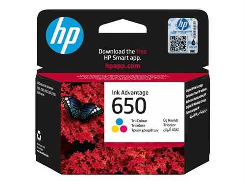 HP 650 Couleur cyan jaune original Ink Advantage cartouche d'encre pour Deskjet Ink Advantage 2515 Ink Advantage 3515