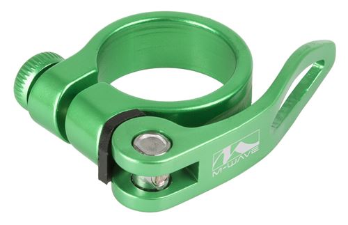 M-Wave Collier de selle Clampy-QR 31,8 mm vert d'aluminium
