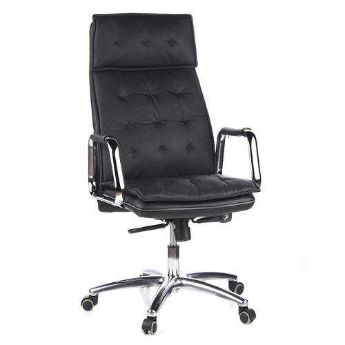 Siège de bureau / Fauteuil de direction VILLA 20, cuir Nappa noir hjh OFFICE