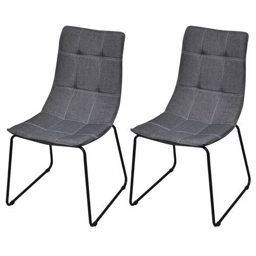 vidaXL Chaise de salle à manger 2 pcs Pieds en fer Gris foncé