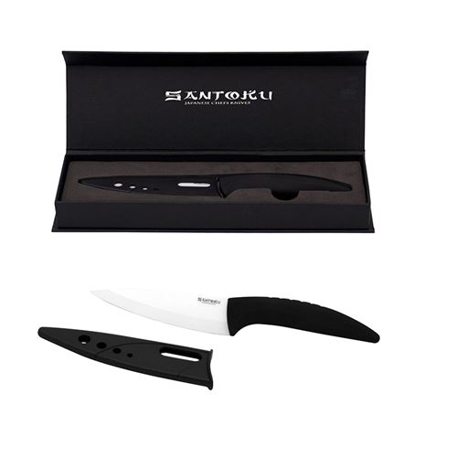 Couteau à peler 10 cm en céramique - santoku blanc