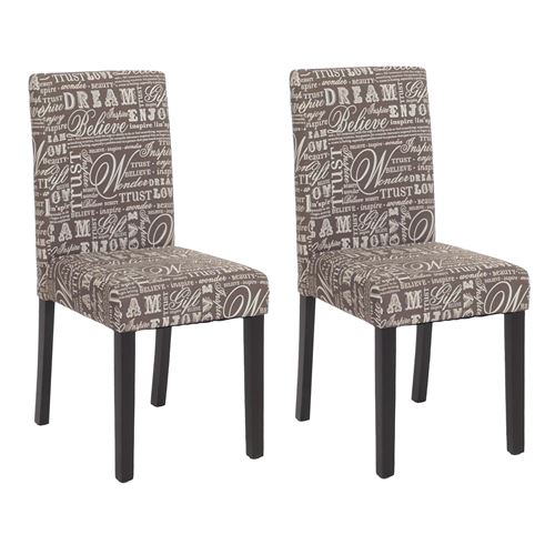 Mendler - Chaise d'intérieur - Gris - H. 90 cm - Lot de 2 - Image 3