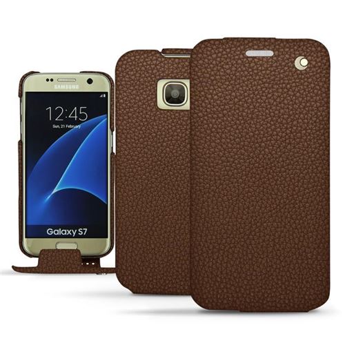 Noreve - Housse cuir Samsung Galaxy S7 - Ambition - Châtaigne ( Pantone 476C )