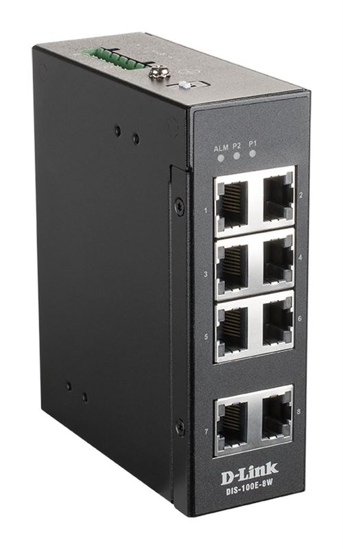 d-link 8 port unmanaged switch w/8 x 10/100 baset(x) ports noir