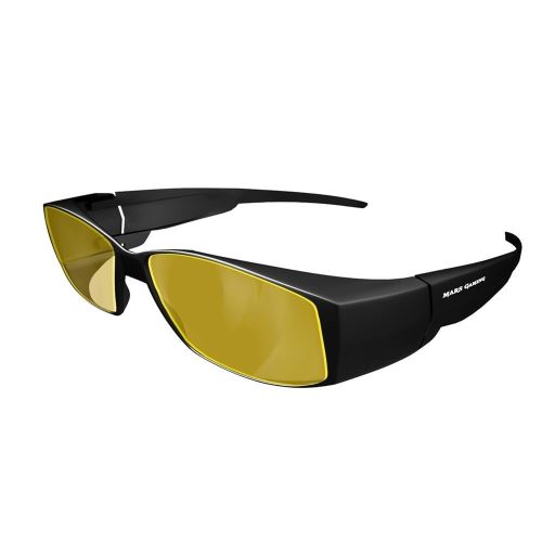 Mars Gaming MGL2 - Lunettes de Protection pour Jeux (conçues pour améliorer Les Performances, Anti-Fatigue, Verre Jaune), Couleur Noire