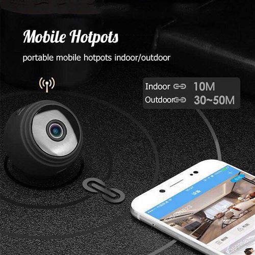 Vidéosurveillance Caméra de Vision Nocturne Mini Caméra 1080P Wifi sans Fil  pour Android IOS（Noir） - Équipements et sécurité pour la maison - Achat &  prix