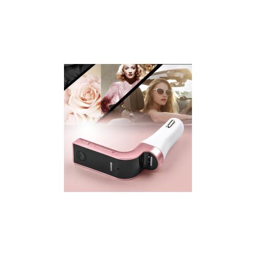 Kit intelligent pour voiture : transmetteur fm, chargeur de voiture, usb, mains libres, bluetooth, lecteur mp3 – rose dore