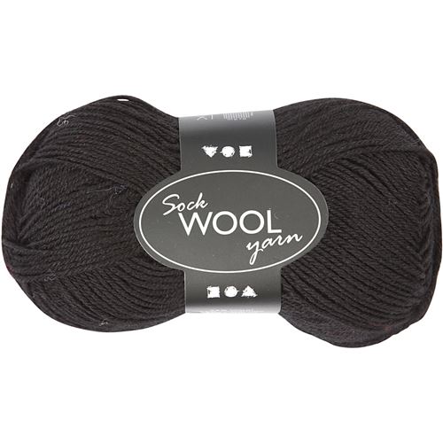 Creotime Fil de chaussette L : 200m noir 50gr