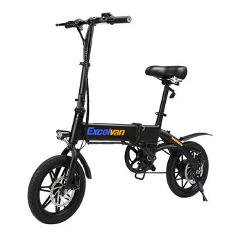 Velo Electrique Pliable Excelvan Noir Pliant 14 250w Batterie Integree 7 5ah Velos Achat Prix Fnac
