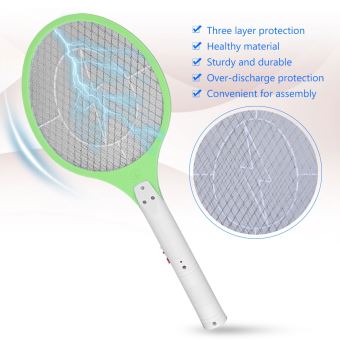 Tapette à mouche électrique 5 en 1, tête rotative, Rechargeable, raquette  anti-moustiques avec 3 couches de maille de sécurité, 2 pièces