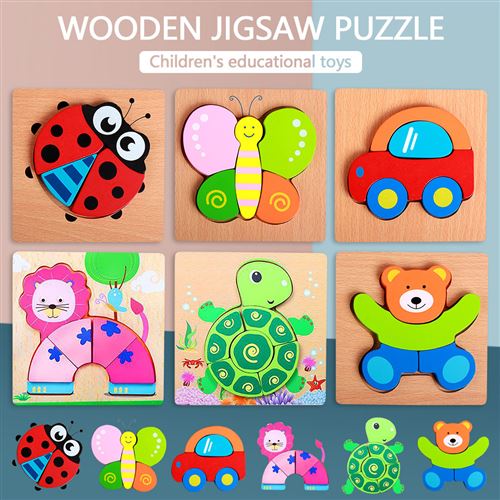 9€17 sur Puzzle animaux en bois pour les tout-petits 1 2 3 ans garçons  filles jouet éducatif - Multicolore - Puzzle - Achat & prix