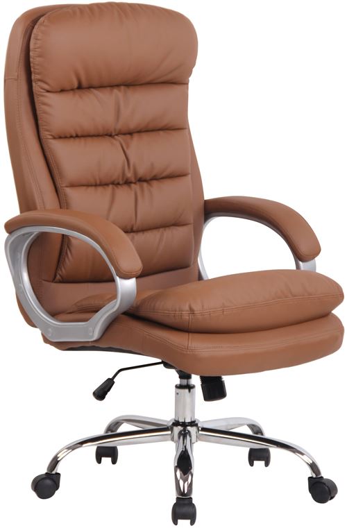 CLP Fauteuil de bureau Big Vancouver similicuir , Marron clair