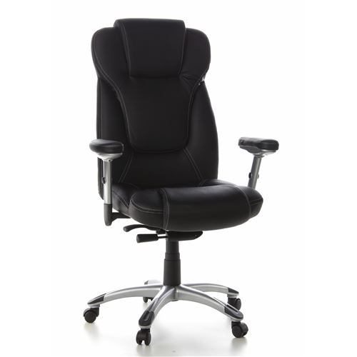 Siège de bureau / Fauteuil de direction EMBASSY 200, cuir fin noir hjh OFFICE