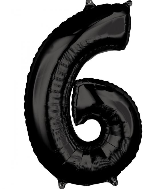 Amscan ballon en aluminium 6 ans junior 43 x 66 cm noir