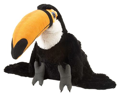 Wild Republic doudou toucan junior 30 cm peluche noir/jaune/blanc