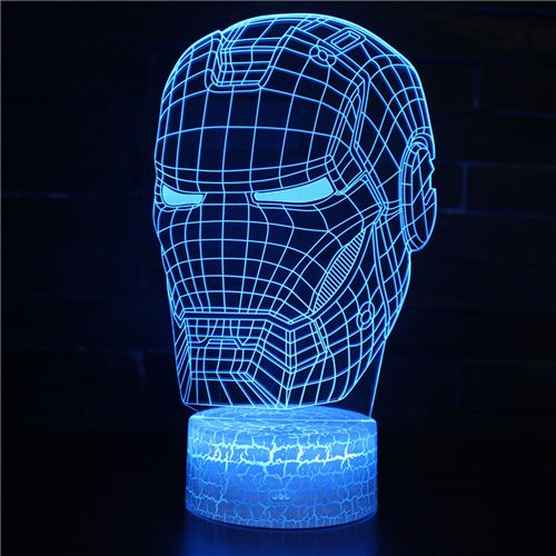 Lampe 3D Tactile Veilleuses Enfant 7 Couleurs avec Telecommande - Iron man #210