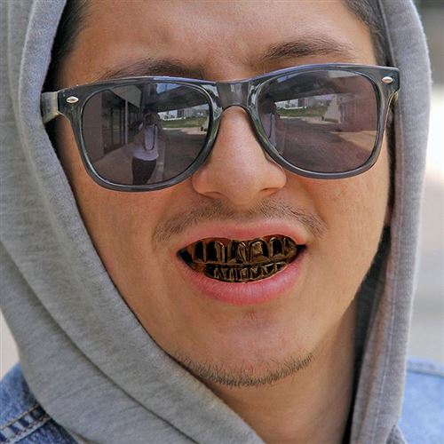 SHOP-STORY - Ensemble de dents style Hip Hop Grillz - Noir