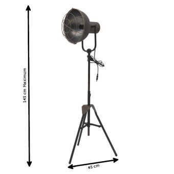 Style Ancienne Lampe Lampadaire Sur Pied Industriel Fer 145 Cm