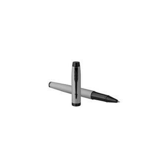 PARKER IM Monochrome Stylo roller, Gris mat, Recharge noire pointe fine, Coffret cadeau