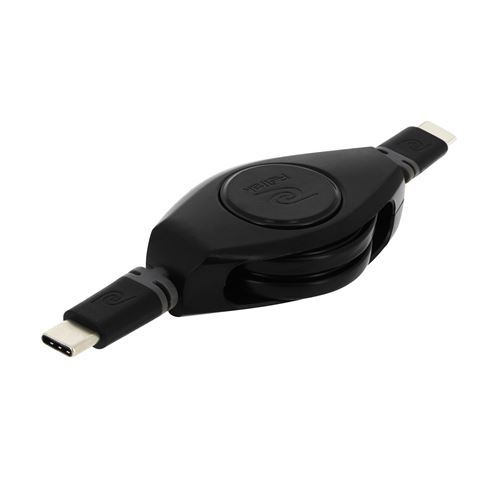 Câble USB-C vers USB-C Synchronisation Rétractable 12.5 cm à 105 cm Retrak Noir