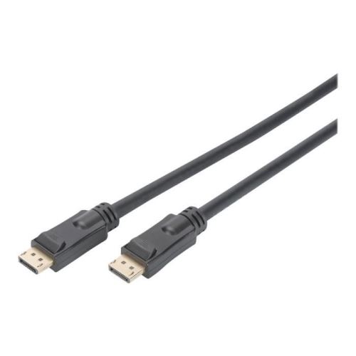 ASSMANN Câble DisplayPort DisplayPort (P) pour DisplayPort (P) 10 m verrouillé, support 4K, actif noir
