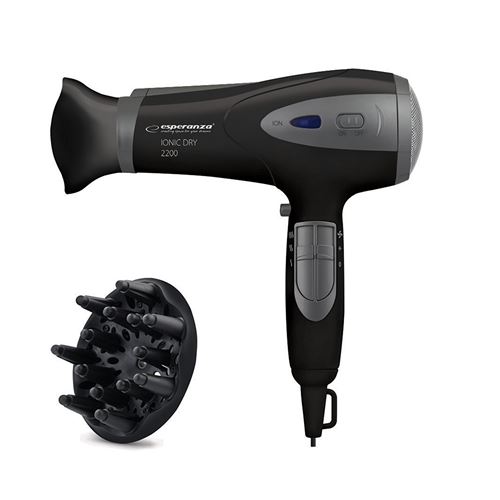 Esperanza – ebh005 K Hairdryer 2200 W ionization, diffuser – Vivien – Black